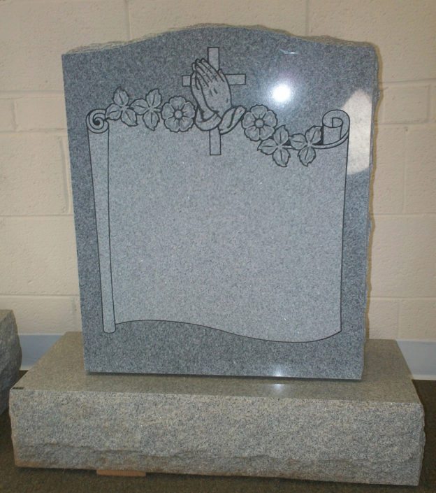 Gray Granite Headstone Carroll Memorials   Gray Granite Headstone 624x705 